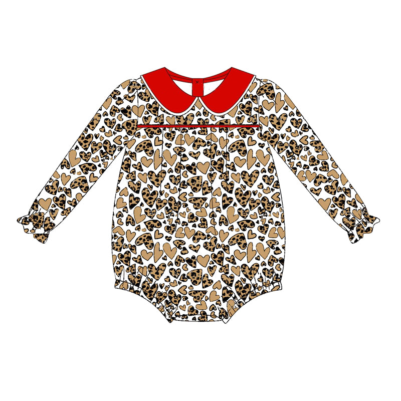 Pre-order LR1715 Baby girls leopad romper ( Deadline August 29 )