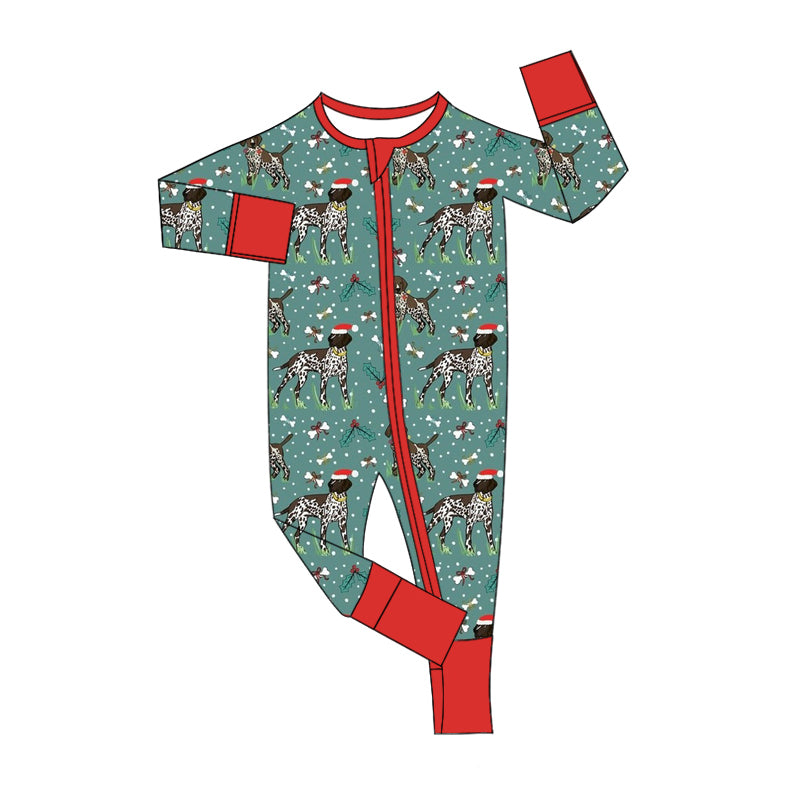 Pre-order LR1768 Baby boys Christmas dog zipper romper