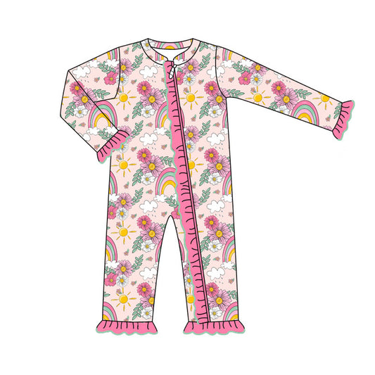 Pre-order LR1774 Baby girls rainbow zipper romper ( Deadline September 4 )