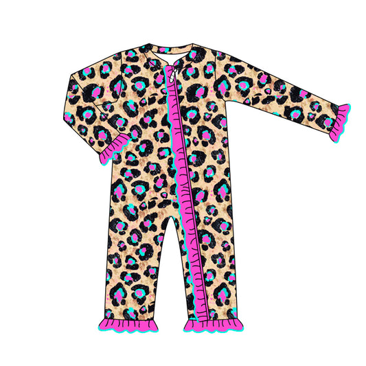 Pre-order LR1788 Baby girls leopard zipper romper ( Deadline September 5 )