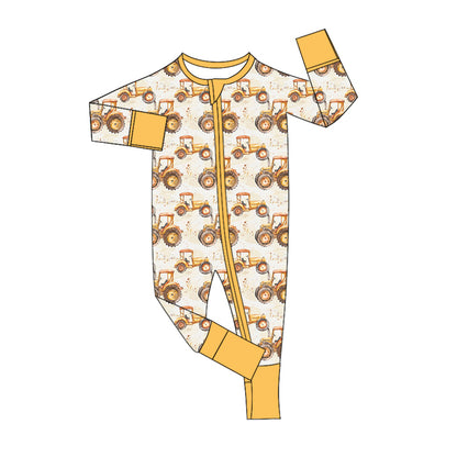 Pre-order LR1789 Baby boys truck zipper romper