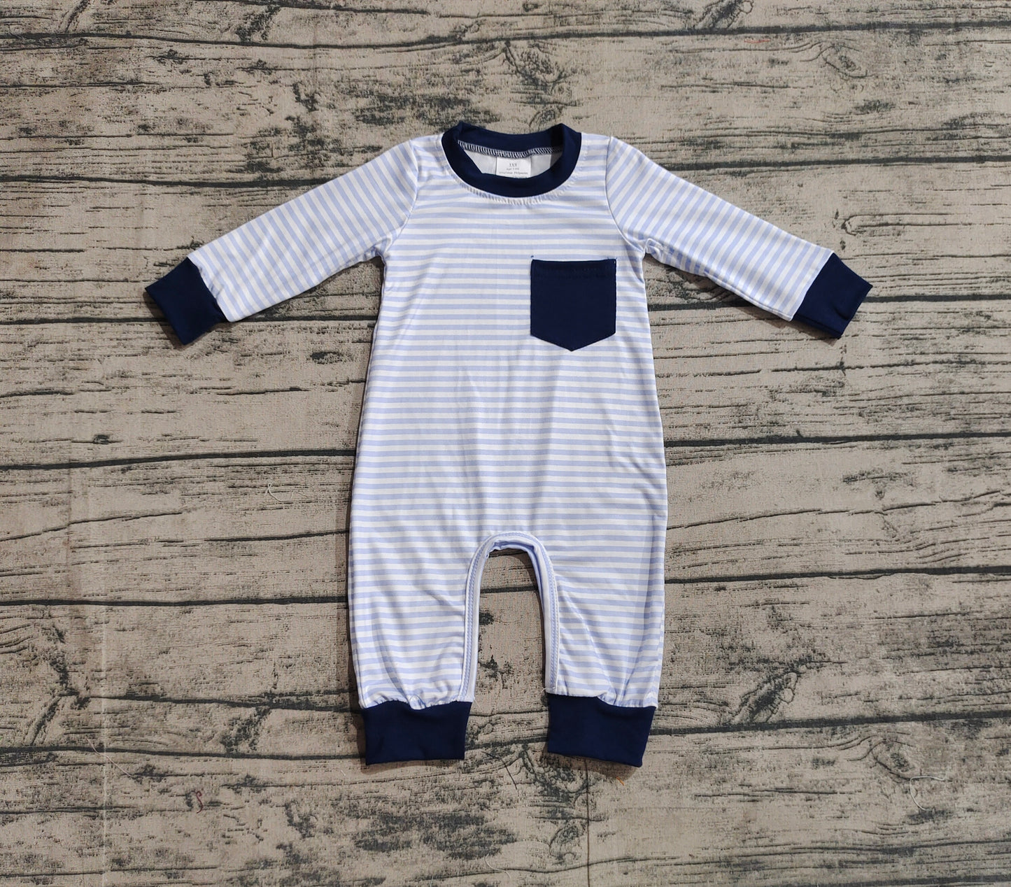 Pre-order LR1805 Baby boys blue stripe romper