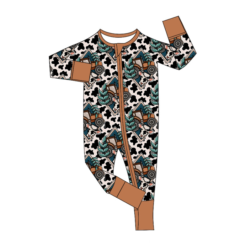 Pre-order LR1807 Baby boys western zipper romper ( Deadline September 10 )