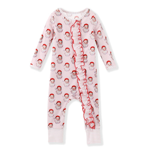 Pre-order LR1811 Baby girls Christmas santa zipper romper ( Deadline September 11 )