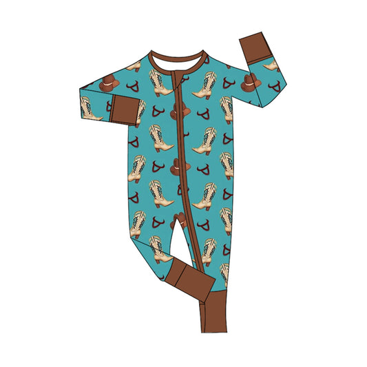 Pre-order LR1815 Baby boys western zipper romper ( Deadline September 12 )