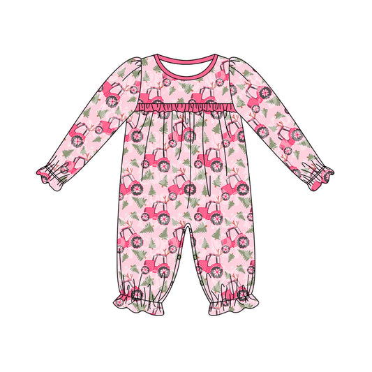 Pre-order LR1816 Baby girls pink Christmas golf romper ( Deadline September 12 )