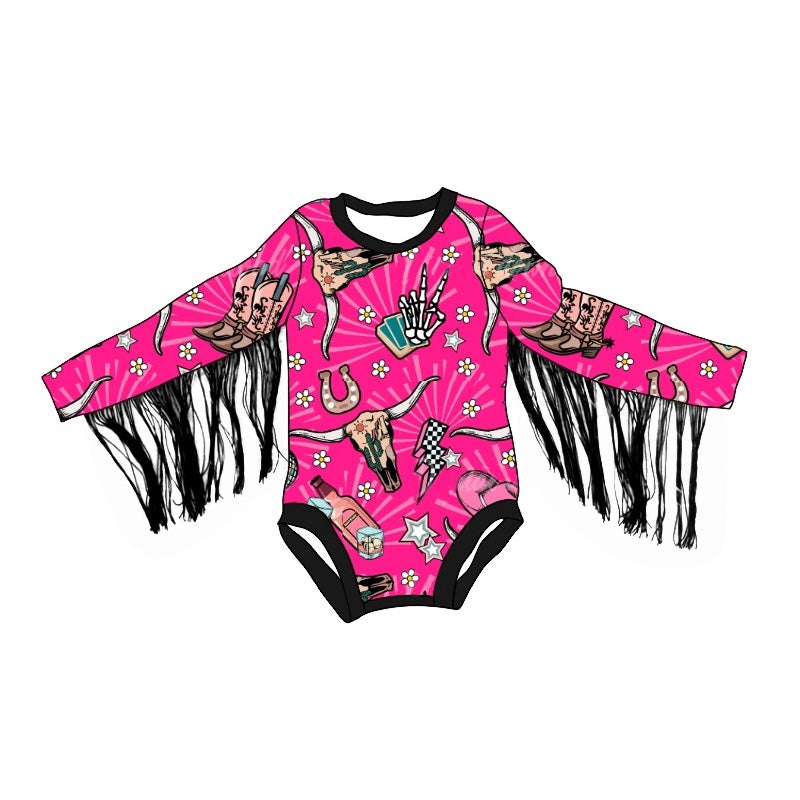 Pre-order LR1823 Baby girls western romper ( Deadline September 14 )