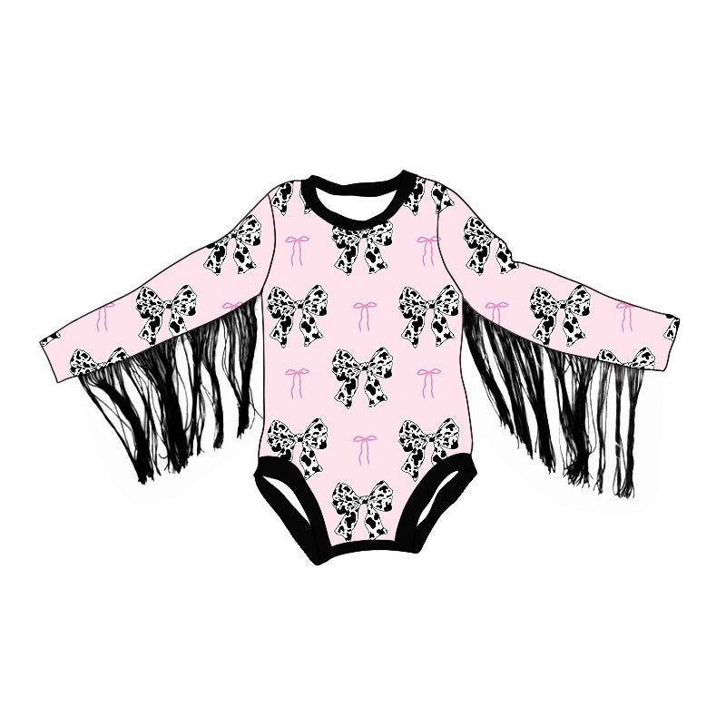 Pre-order LR1824 Baby girls pink bow romper ( Deadline September 14 )