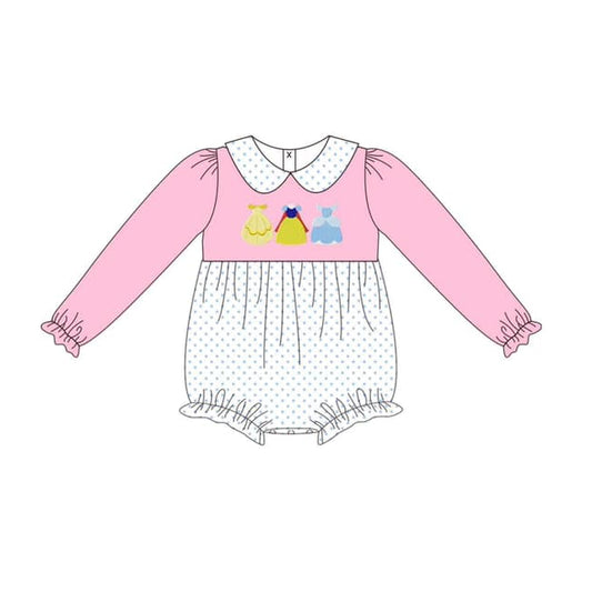 Pre-order LR1830 Baby girls pink princess romper ( Deadline September 16 )