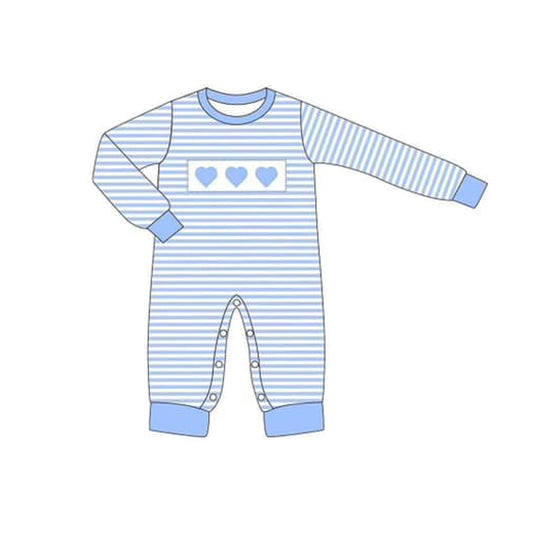 Pre-order LR1832 Baby boys blue Valentine romper ( Deadline September 16 )