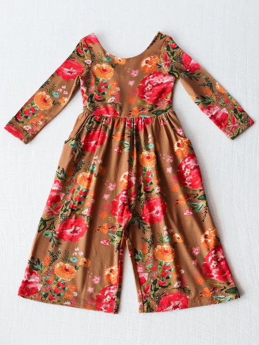 Pre-order LR1834 Girls floral Jumpsuit ( Deadline Sept.16 )