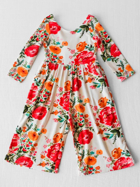 Pre-order LR1837 Girls floral Jumpsuit ( Deadline Sept.16 )