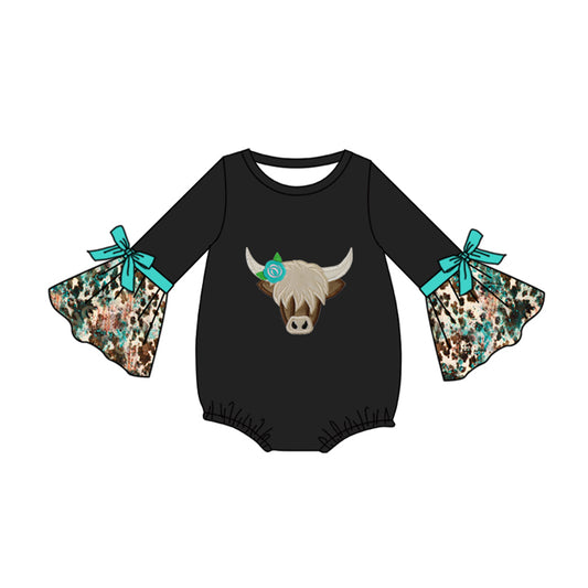 Pre-order LR1854 Baby girls cow romper ( Deadline September 18 )