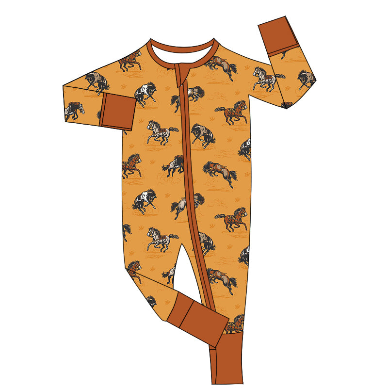 Pre-order LR1857 Baby boys horse zipper romper ( Deadline September 18 )