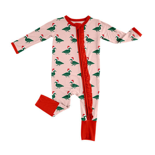 Pre-order LR1862 Baby girls Christmas duck zipper romper ( Deadline September 19 )