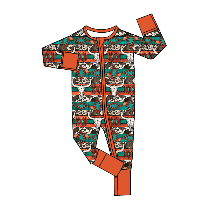 Pre-order LR1869 Baby boys western zipper romper ( Deadline September 20 )