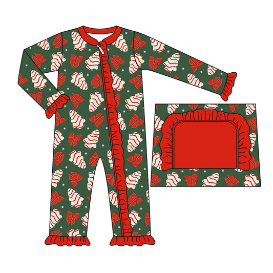 Pre-order LR1873 Baby girls Christmas pie zipper romper ( Deadline September 20 )