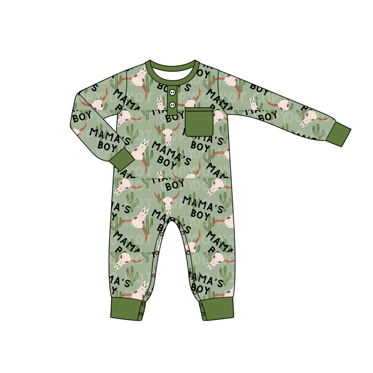 Pre-order LR1897 Baby boys green romper ( Deadline September 23 )