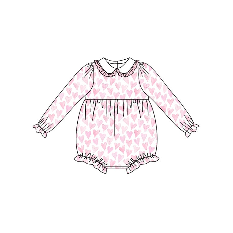 Pre-order LR1899 Baby girls pink heart romper ( Deadline September 23 )