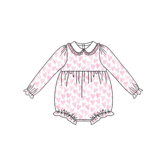 Pre-order LR1899 Baby girls pink heart romper ( Deadline September 23 )