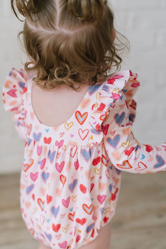 Pre-order LR1917 Baby girls Valentine heart romper ( Deadline September 25 )