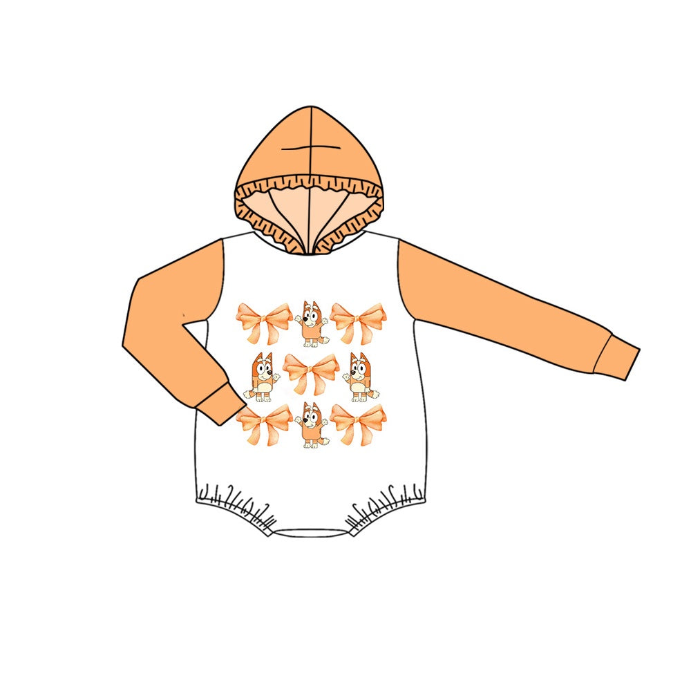 Pre-order LR1921 Baby girls cartoon orange hooded romper ( Deadline September 26 )