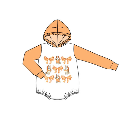 Pre-order LR1921 Baby girls cartoon orange hooded romper ( Deadline September 26 )