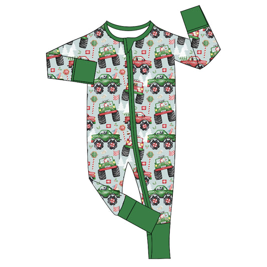 Pre-order LR1923 Baby boys Valentine truck zipper romper ( Deadline September 26 )