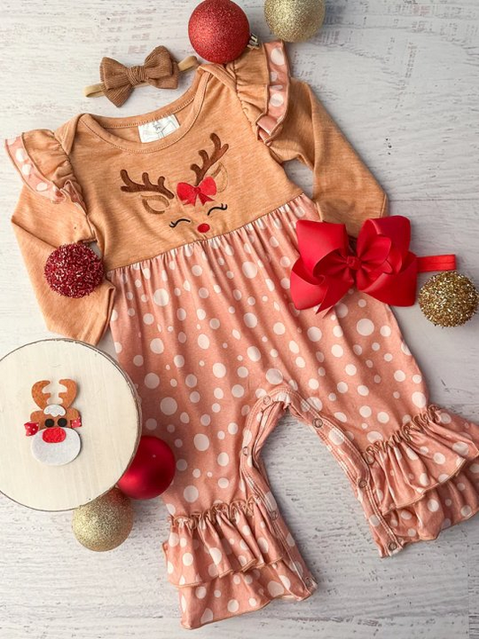 Pre-order LR1932 Baby girls Christmas deer romper ( Deadline September 29 )