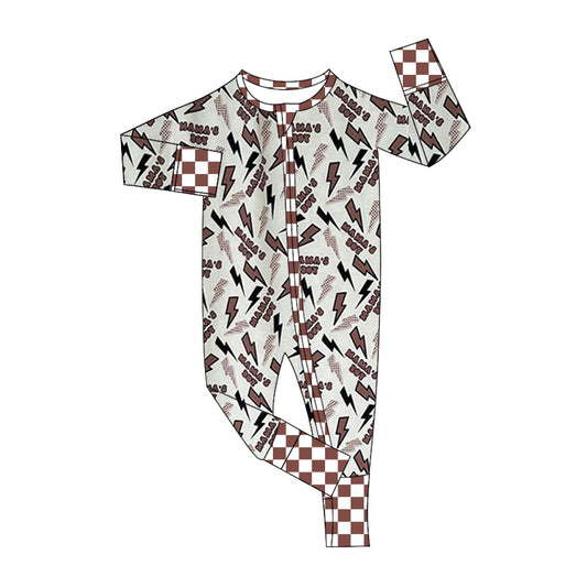 Pre-order LR1952 Baby mama's boy zipper romper ( Deadline Oct.1 )