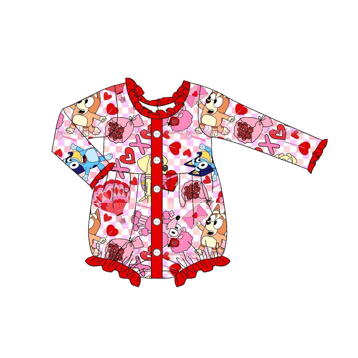 Pre-order LR1955 Baby girls Valentine heart romper ( Deadline Oct.1 )