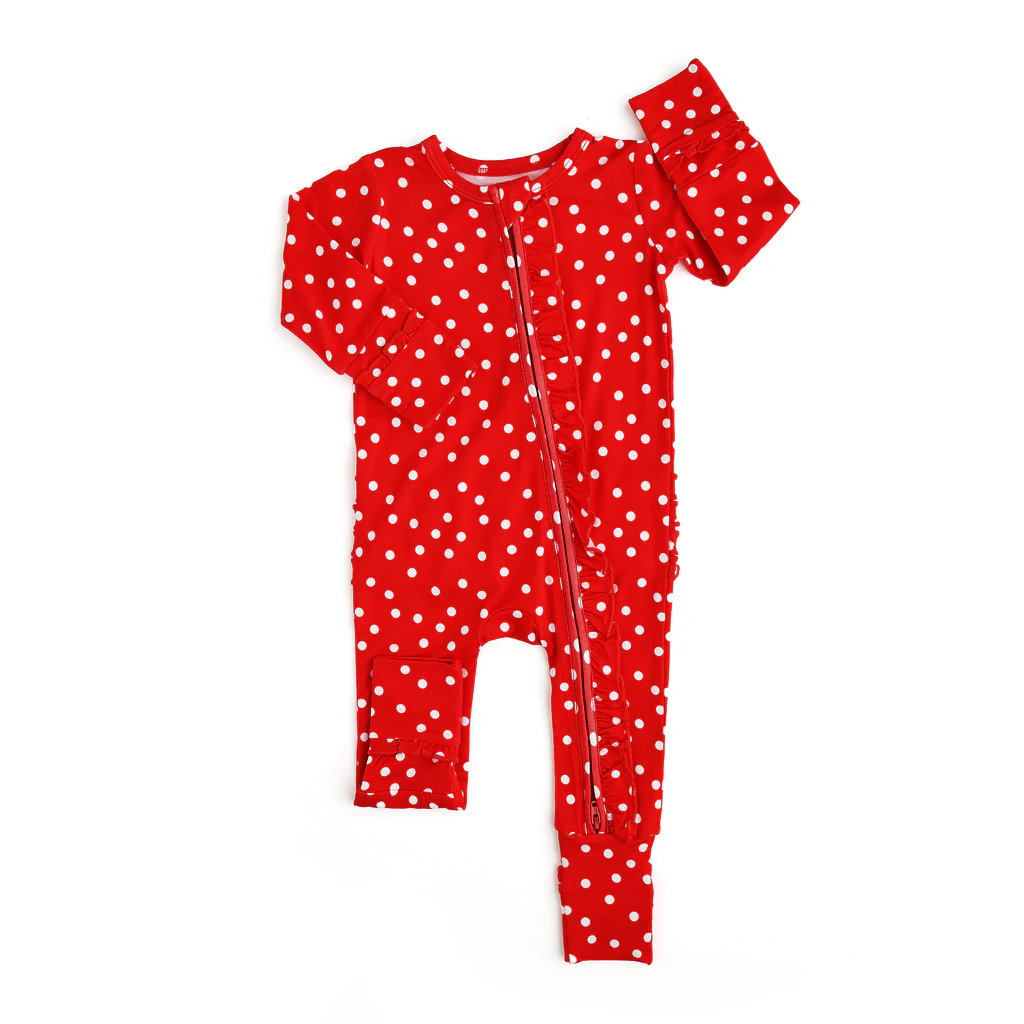 Pre-order LR1960 Baby girls red zipper romper ( Deadline Oct.3 )