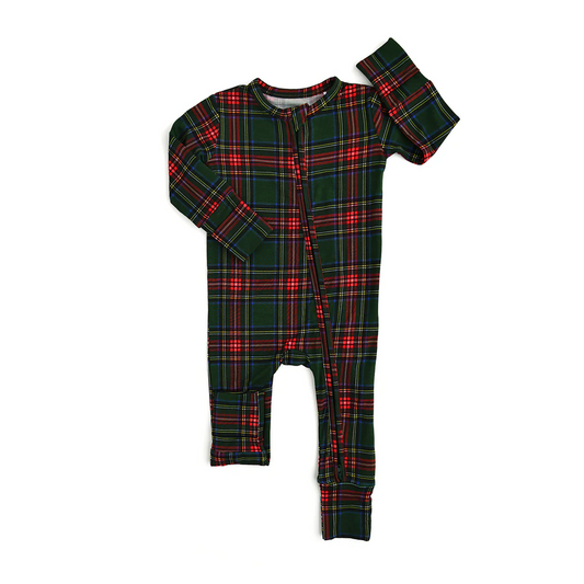 Pre-order LR1963 Baby girls plaid zipper romper ( Deadline Oct.3 )