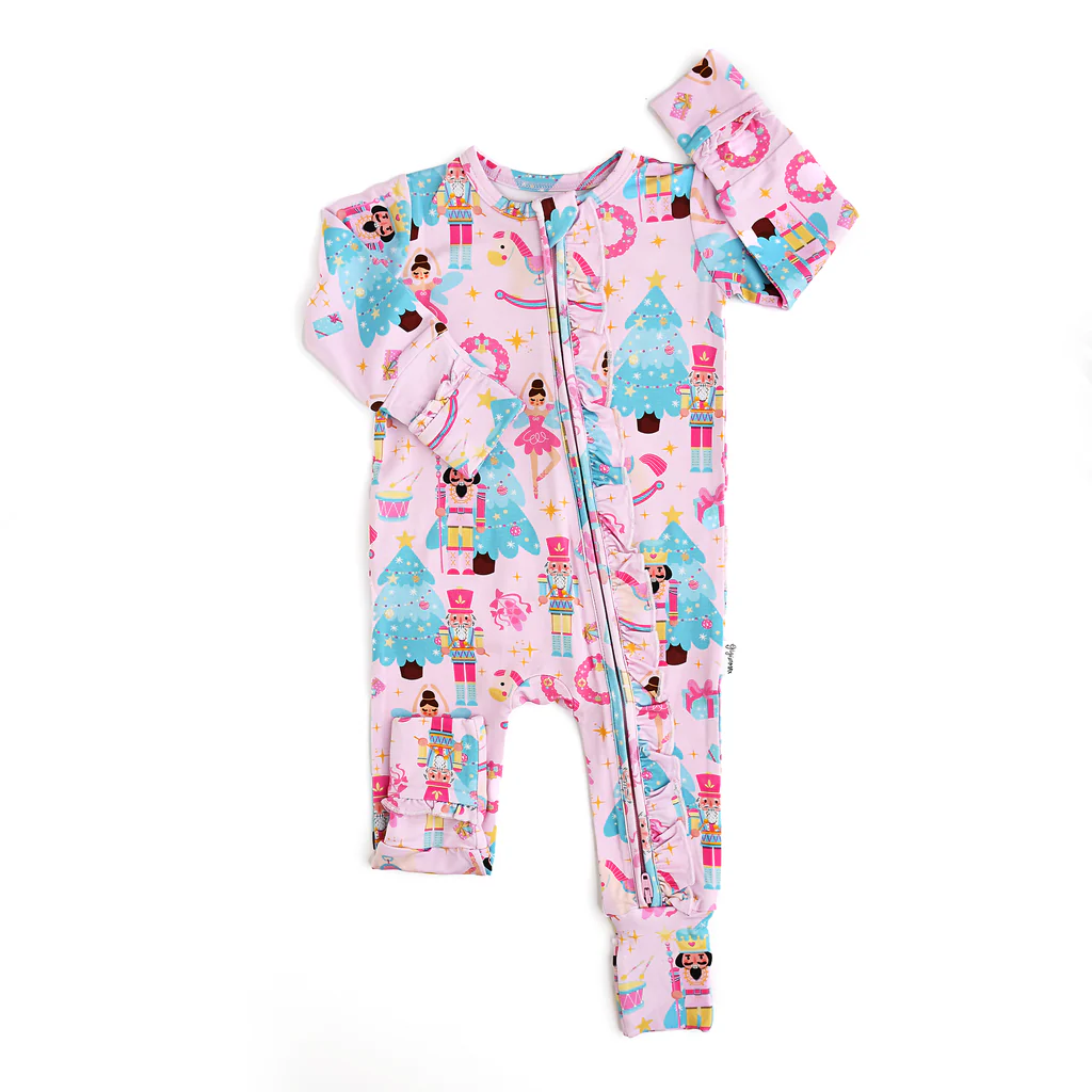 Pre-order LR1970 Baby girls Christmas pink zipper romper ( Deadline Oct.3 )