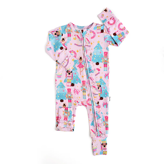 Pre-order LR1970 Baby girls Christmas pink zipper romper ( Deadline Oct.3 )