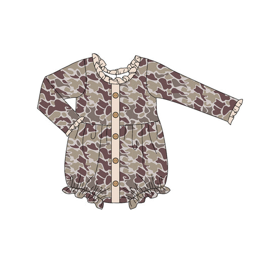 Pre-order LR1978 Baby girls camo romper ( Deadline Oct.3 )