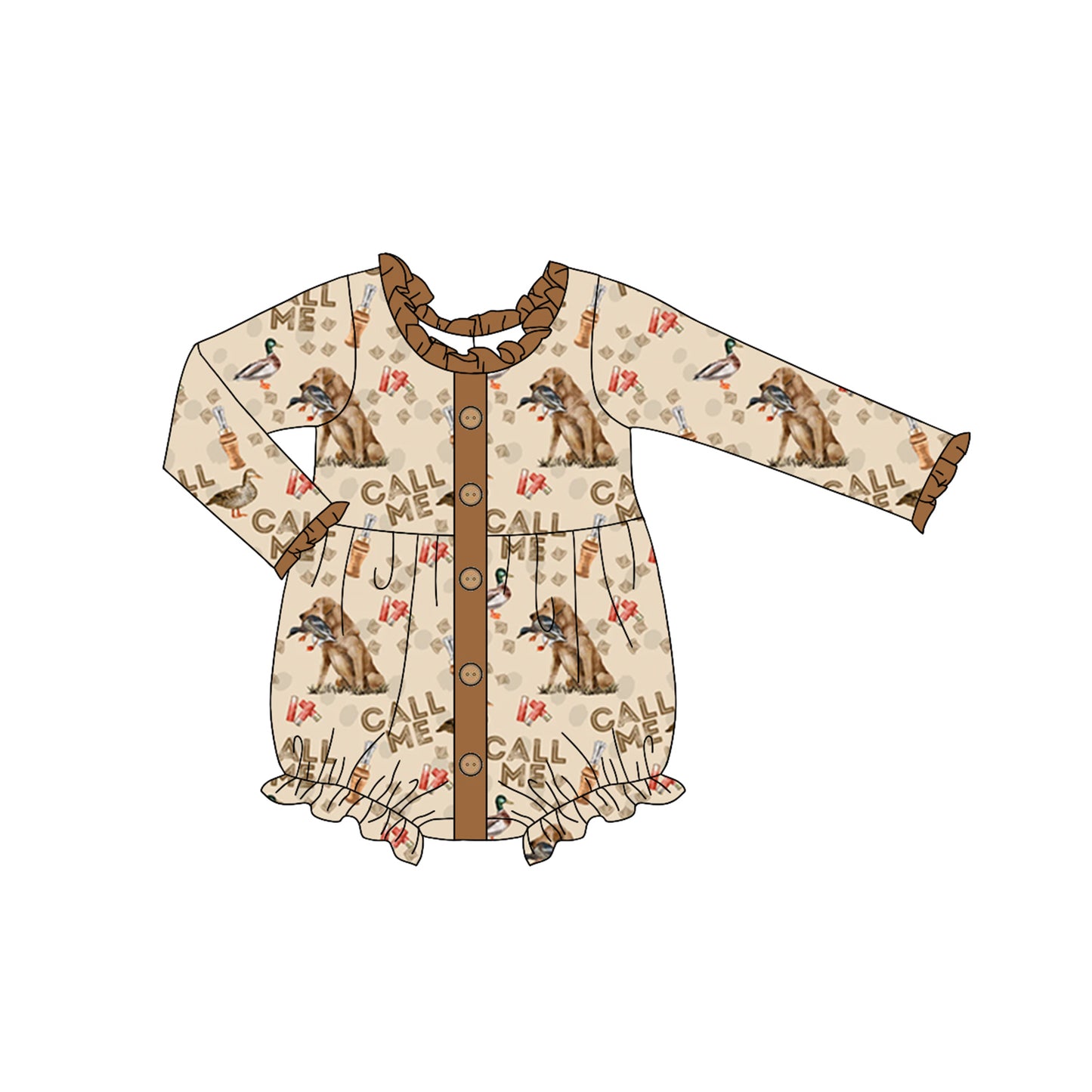 Pre-order LR1992 Baby girls hunting romper ( Deadline Oct.7 )