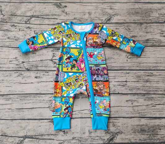 Pre-order LR2040 Baby boys cartoon zipper romper