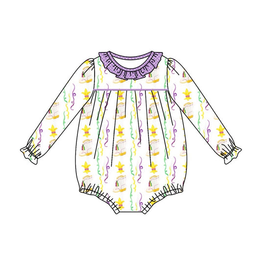 Pre-order LR2042 Baby girls Mardi Gras romper ( Deadline Oct.14 )