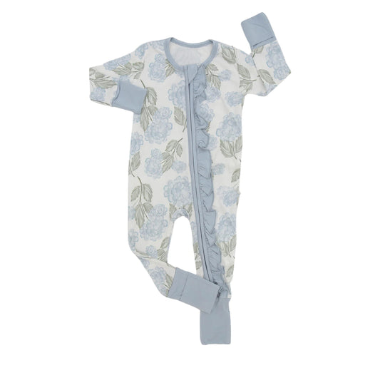 Pre-ordre LR2157 Baby Girls blue zipper romper（Deadline Dec.11）