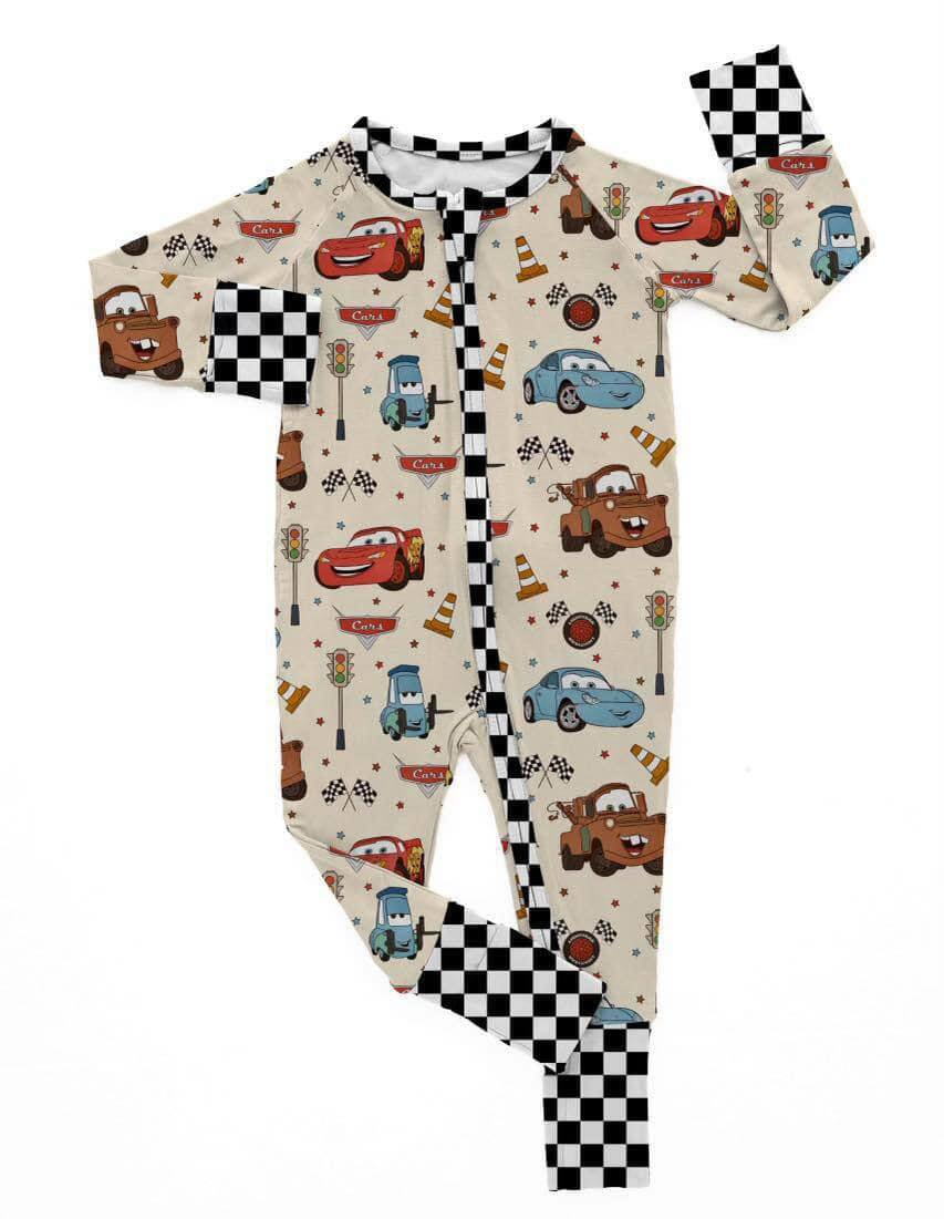 Pre-ordre LR2160 Baby cartoon car zipper romper（Deadline Dec.12）