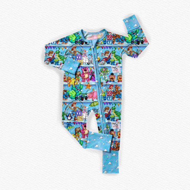 Pre-ordre LR2163 Baby toy zipper blue romper（Deadline Dec.12）