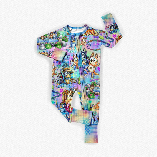 Pre-ordre LR2165 Baby cartoon dog zipper romper（Deadline Dec.12）