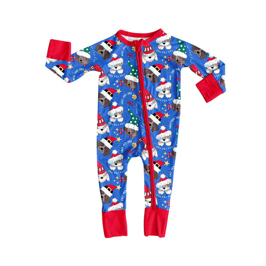 Pre-ordre LR2600 baby Christmas puppy zipper romper（Deadline 2025.9.13）