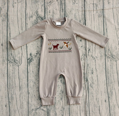 Pre-order LR2909 baby boys duck long sleeves romper embroidery