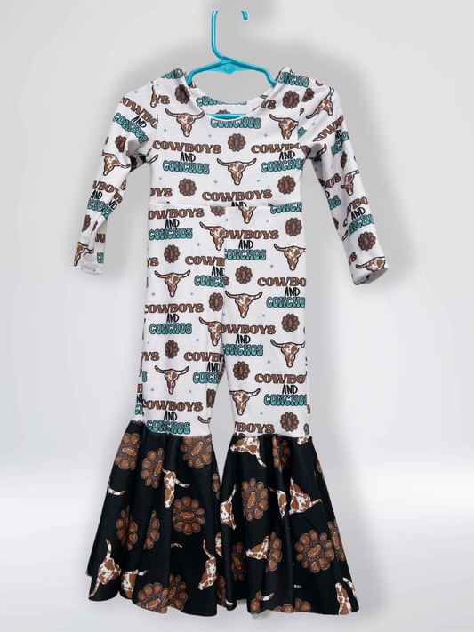 12.3 Pre-order LR2970 baby girls cowboy long sleeve Jumpsuit