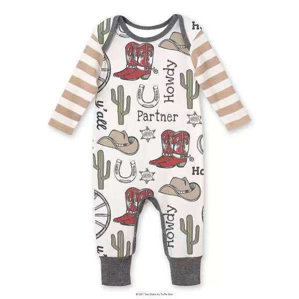 12.5 Pre-order LR2977 baby boys hat boot long sleeves romper