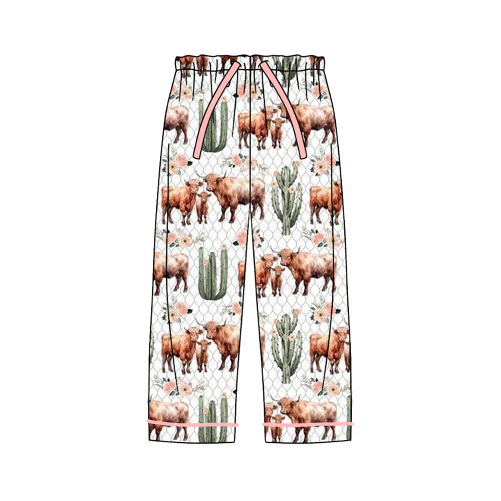 P0605 pre order highland cow cactus adult pants