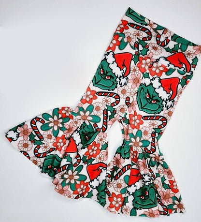 Pre-order P0631 Girls Christmas Bell Bottom Pants