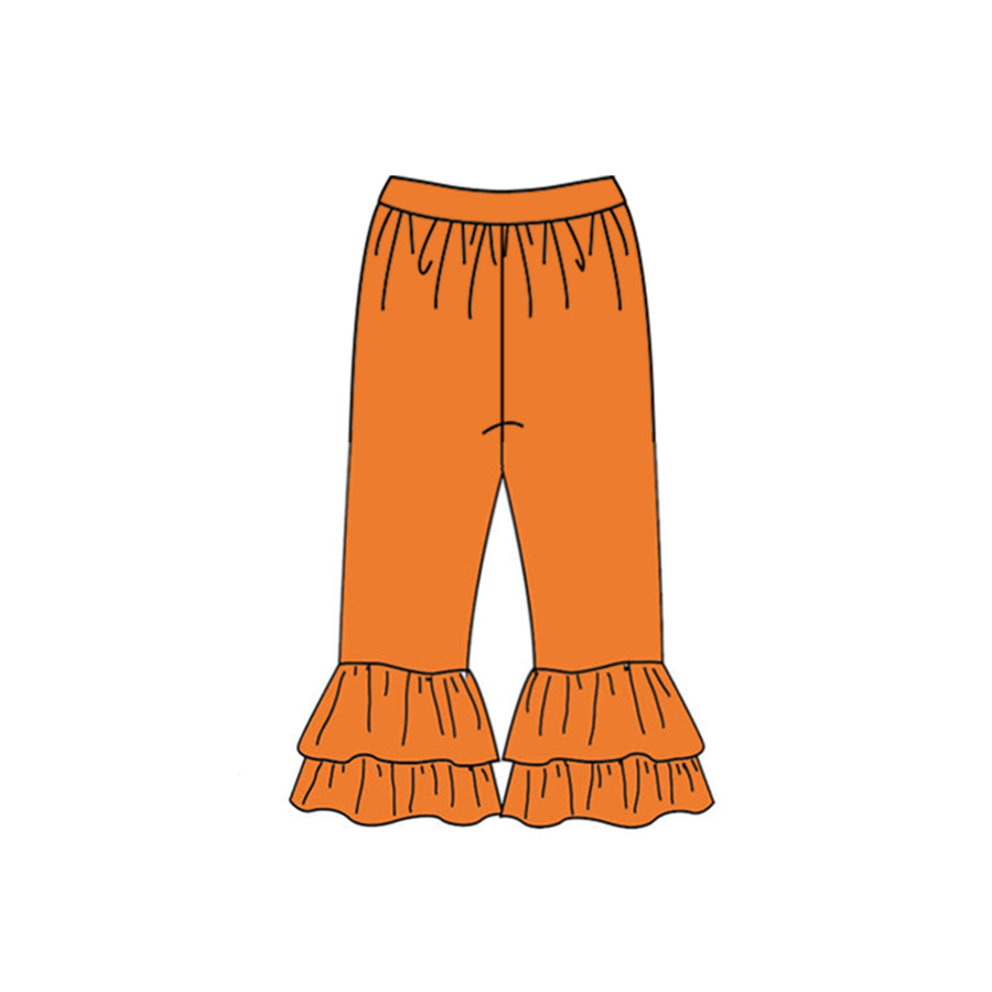 Pre-order P0634 Girls orange ruffle Pants ( Deadline Sept. 19 )